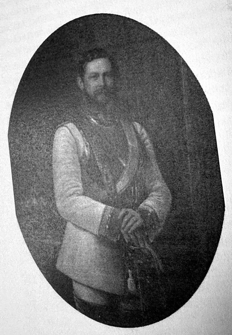 Helmuth Frhr. v. Maltzahn-Gültz w mundurze Kirasjerów Królowej (kronika rodzinna)