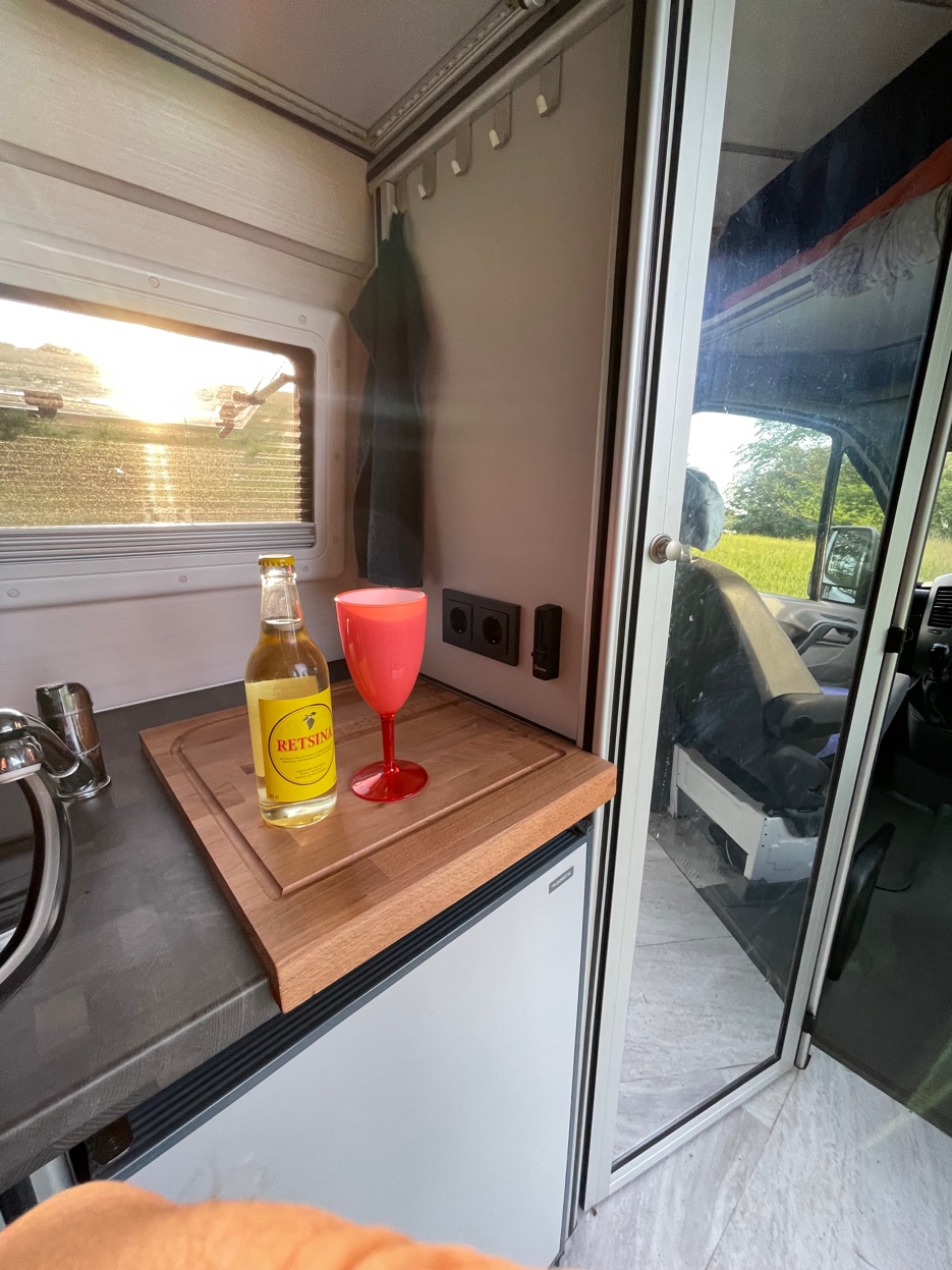 Küche bei Sonnenuntergang